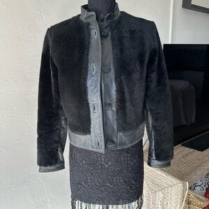 Leather women jacket size M.